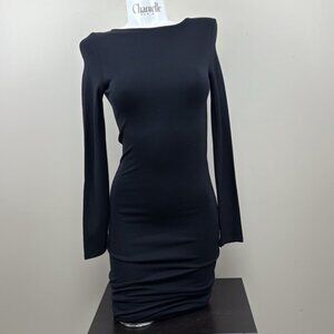 Charli London black fitted midi dress small